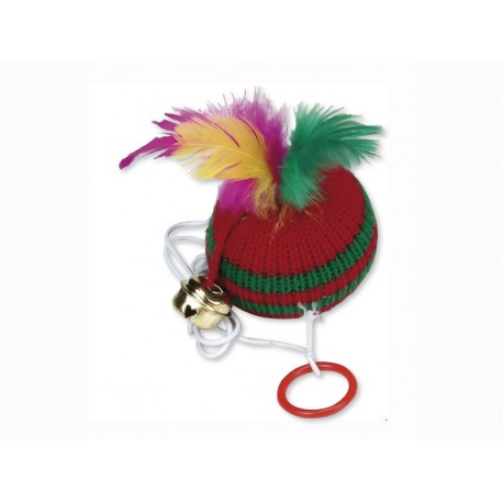 Pelota colgante con pluma para gato Apricot.