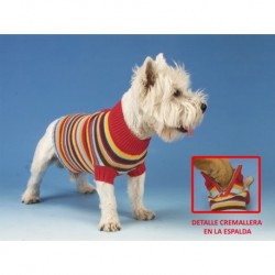 Sweter hilo de rayas con cremallera Gay de 15 cm.