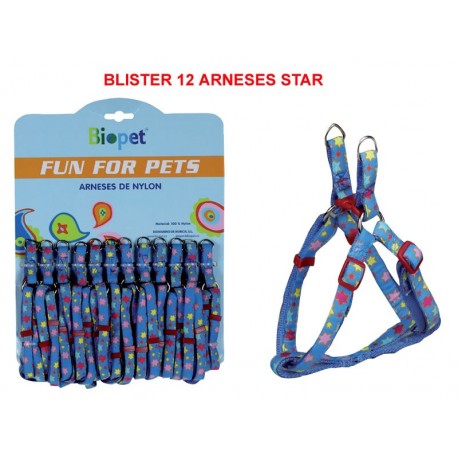 Blister 12 arneses en nylon mini de 10 mm. serie "Star"