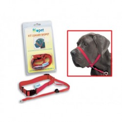 Collar + bozal en 1 kit leader "Biopet"  rojo grande