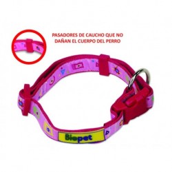 Collar de nylon suave Etnico rosa de 25 mm.