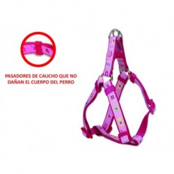 Arnés de nylon suave Etnico rosa de 25 mm.